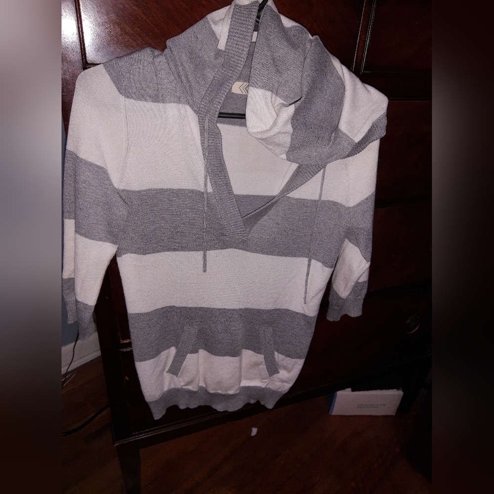 Striped hooded sweater